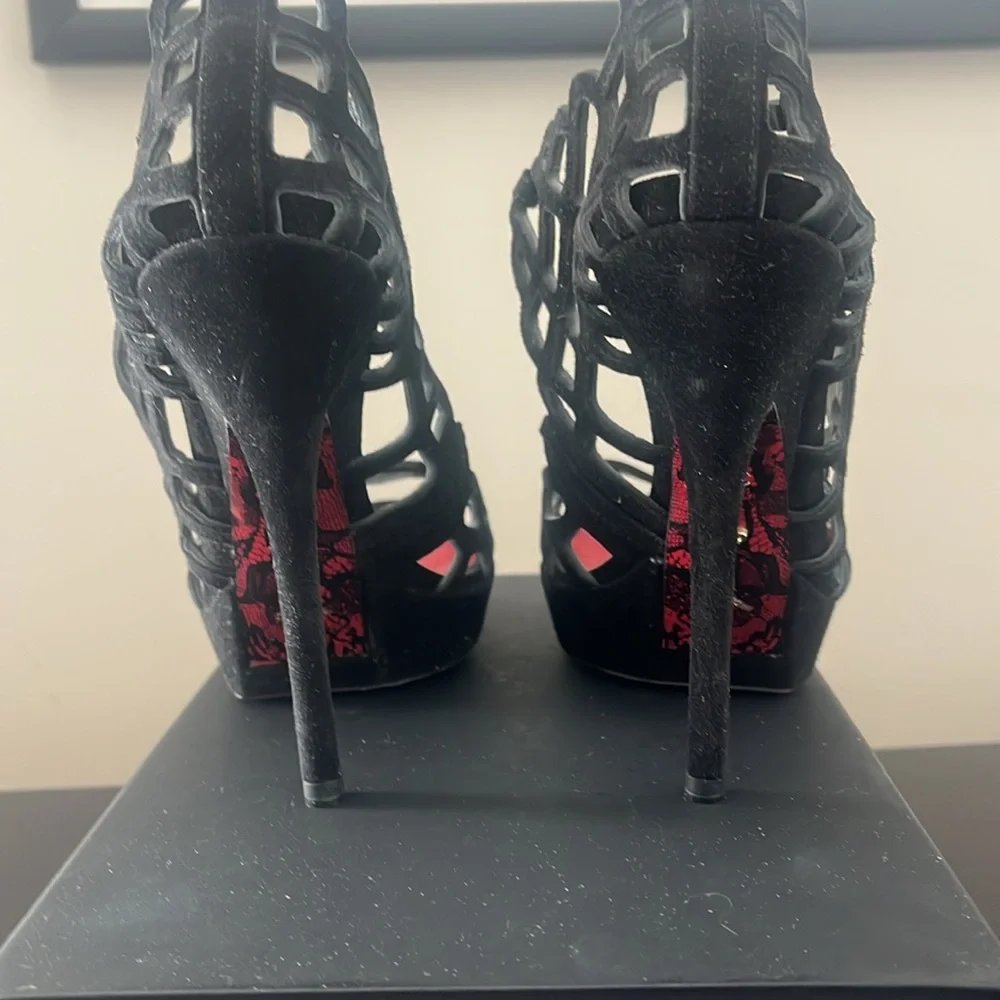 CESARE PACIOTTI Black Suede Platform Sandals - Picture 5 of 7